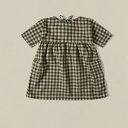 【送料無料】Olive Gingham Bella Dress (1-2y/2-3y/3-4y) by organic zoo OZSS23 オーガニックズー 海外子供服 海外ベビー服 オーガニックコットン ベビー服