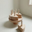 【送料無料】Wooden Birthday Cake with Satnd Lemi Toys 木製 バースデーケーキ (ケーキスタンド付) おままごと 木のお...