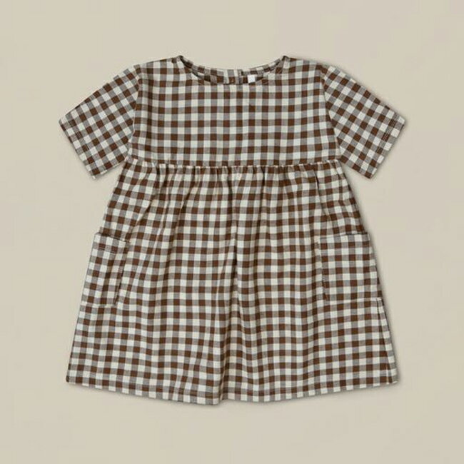 楽天bcbasics -海外インテリア＆子供服【送料無料】Gingham Gather Dress （1-2y,2-3y,3-4y） by organic zoo OZAW23 オーガニックズーAW23コレクション