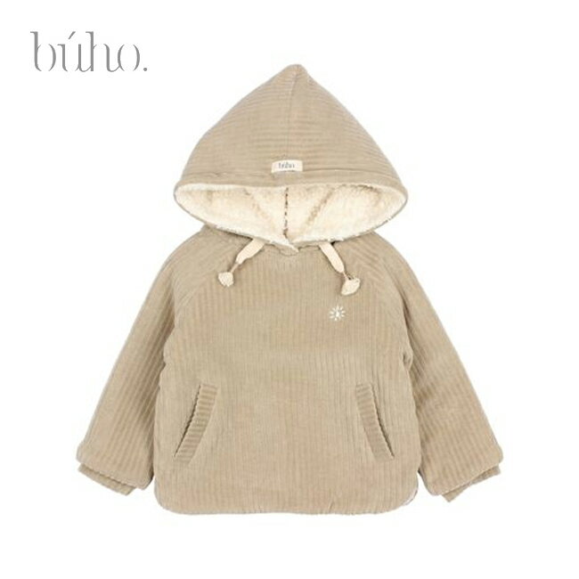 【FINALプライスダウン】【送料無料】VELOUR JACKET (OLIVE) by Búho barcelona ブーオ バルセロナ 海外子供服 海外ベビー服 ベロア コーデュロイ ジャケット フーディー プルオーバー Buho barcelona