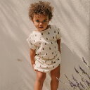 【送料無料】Shirt Praslin Offwhite/Lavender (1歳/2歳/3歳/4歳) by Studio Boheme Paris SS24 スタジオボエムパリ SS24 コレクション ブラウス トップス 半袖 オーガニックコットン コットンガーゼ 12m 24m 36m 4Y