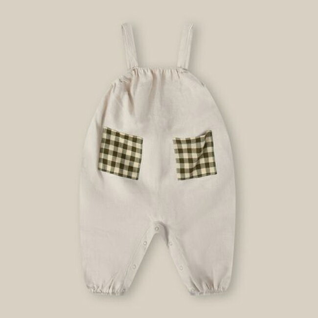 Ceramic White Artisan Jumpsuit (6-12M,1-2Y, 2-3Y, 3-4Y) by organic zoo OZSS24 オーガニックズーSS24