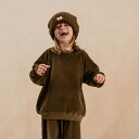 【更にプライスダウン!】【送料無料】CLASSIC SWEAT-SHIRT (KAKI) (18m,2y,3y,4y) by studio boheme paris オーガニックコットン テリーベルベット生地 長袖スウェットシャツ カーキ 1歳半 2歳 3歳 4歳 AW24