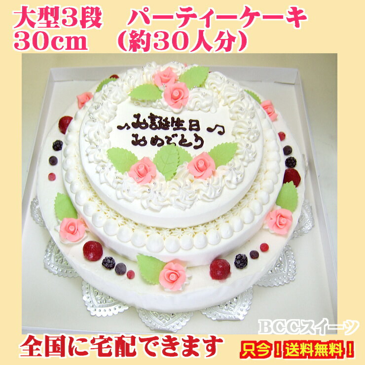 ウエディングケーキ/3段ケーキ【参考例NO,101 】二次会ケーキ/パーティーケーキ大きいケーキ/オーダーケーキ/大型ケーキ【送料無料】