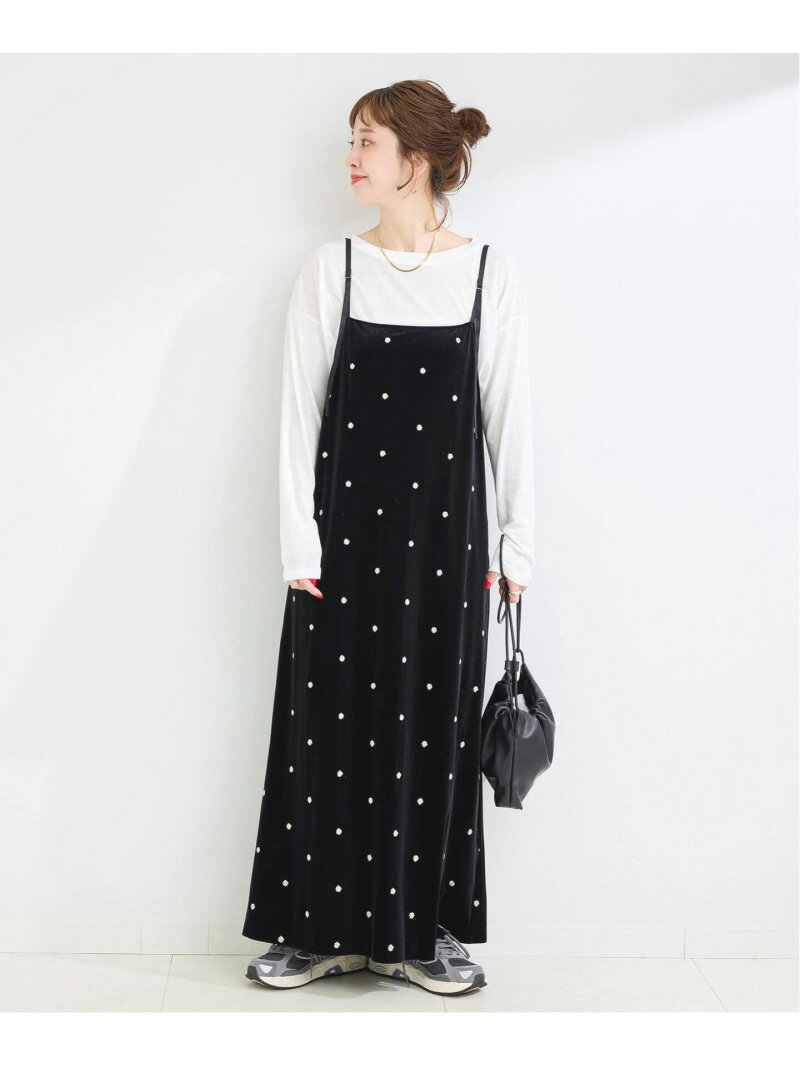 《追加6予約》【WEB限定】手洗い可 / ベロアフラワー刺繍ワンピース B.C STOCK ベーセーストック ワンピース・ドレス ワンピース ブラック【先行予約】*【送料無料】[Rakuten Fashion]のサムネイル