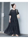 【SALE/40%OFF】ウォッシャブル / ボイルティアードバルーン袖ワンピース B.C STOCK ベーセーストック ワンピース・ドレス ワンピース ブラッ...