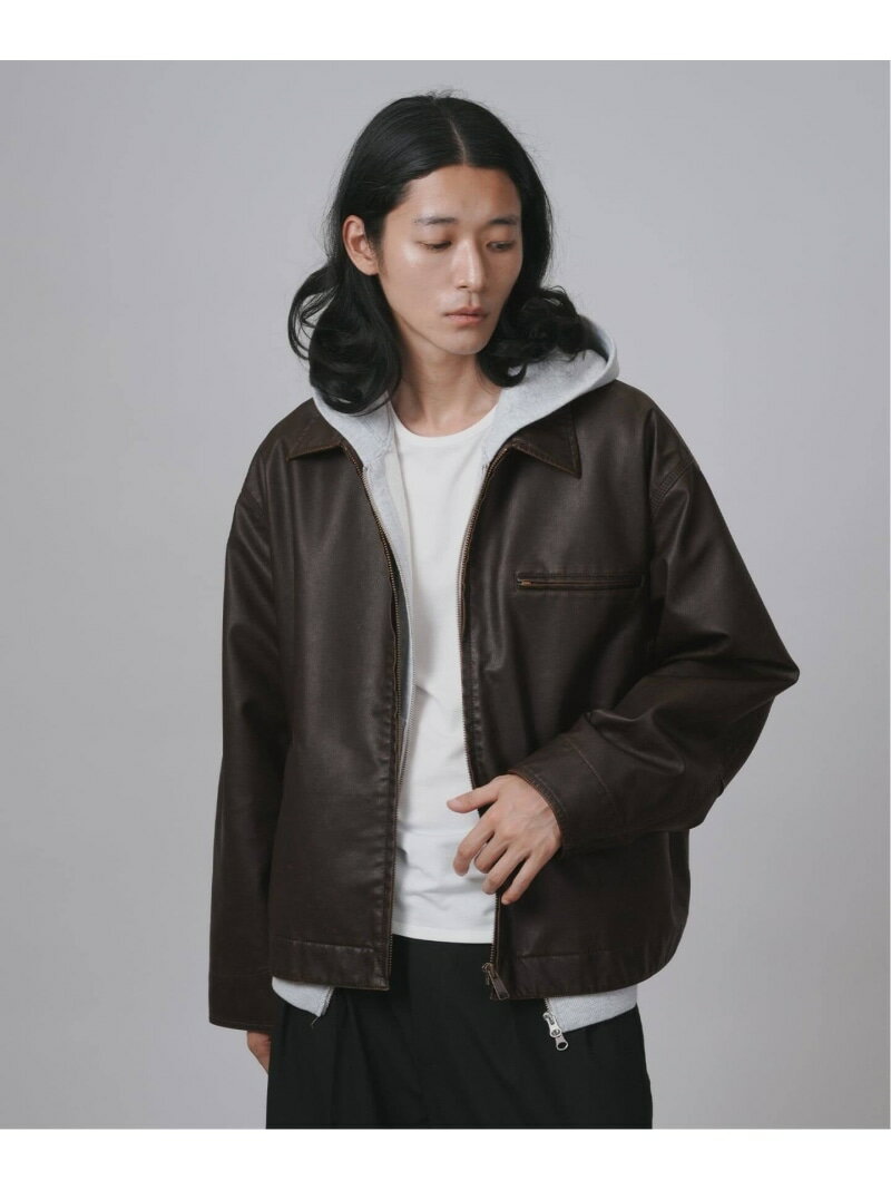 【SALE／35%OFF】【PLANET OF EARTH】フェード加工 フェイクレザーブルゾン B.C STOCK ベーセーストック ジャケット・アウター ライダースジャケット ブラック ブラウン【RBA_E】【送料無料】[Rakuten Fashion]