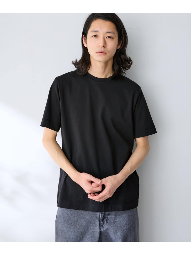 MULTI FUNCTION 32G PONTE S/S TEE B.C STOCK ベーセーストック トップス カットソー・Tシャツ グレー ブラック ベージュ ホワイト