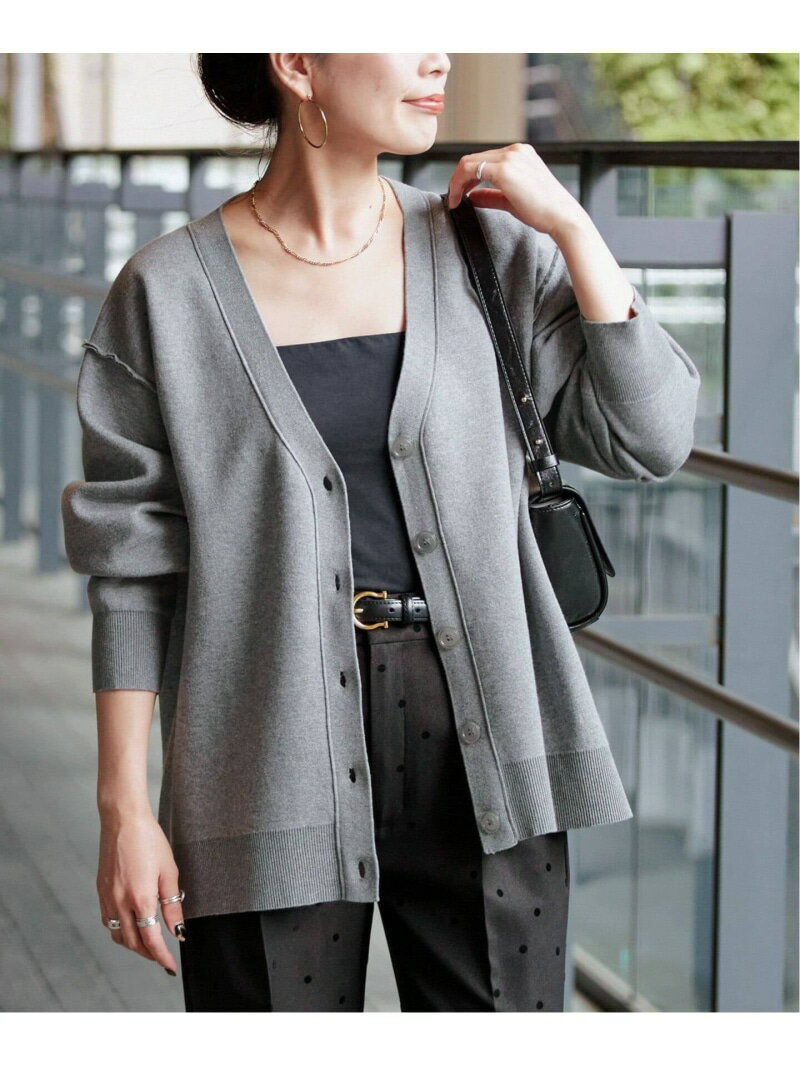 手洗い可 / スウェットライクカーディガン B.C STOCK ベーセーストック トップス カーディガン ブラック グレー【送料無料】[Rakuten Fashion]のサムネイル