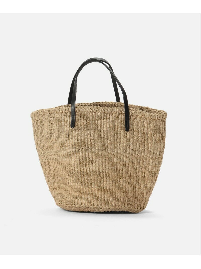 Tote Bag Type - AFRICAN SQUARE / アフリカンスクエア レザーハンドルサイザルバッグ 9インチ B.C STOCK ベーセーストック バッグ かごバッグ カーキグリーン ブラック【送料無料】[Rakuten Fashion]