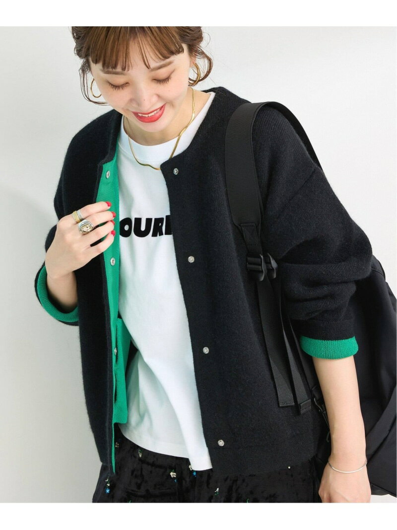 2層スムース編みニットブルゾン B.C STOCK ベーセーストック トップス カーディガン ベージュ グレー ブラウン ブラック【送料無料】[Rakuten Fashion]のサムネイル