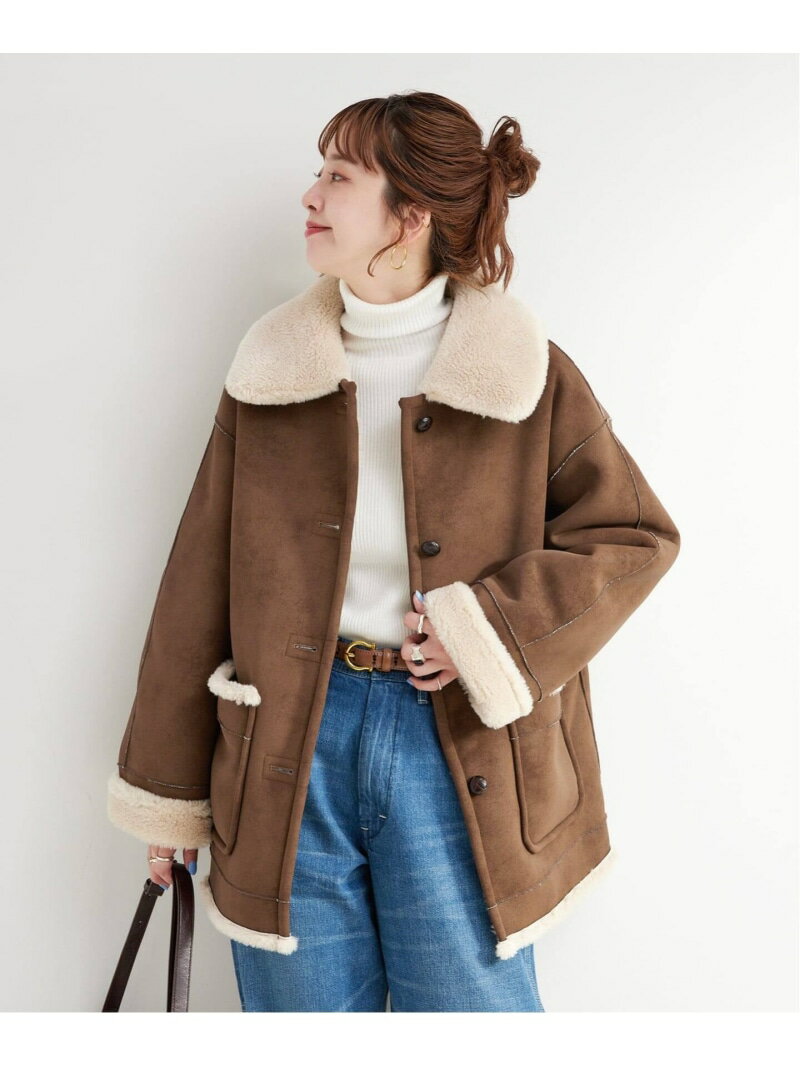 リバーシブルムートンライクコート B.C STOCK ベーセーストック ジャケット・アウター ムートンコート ..