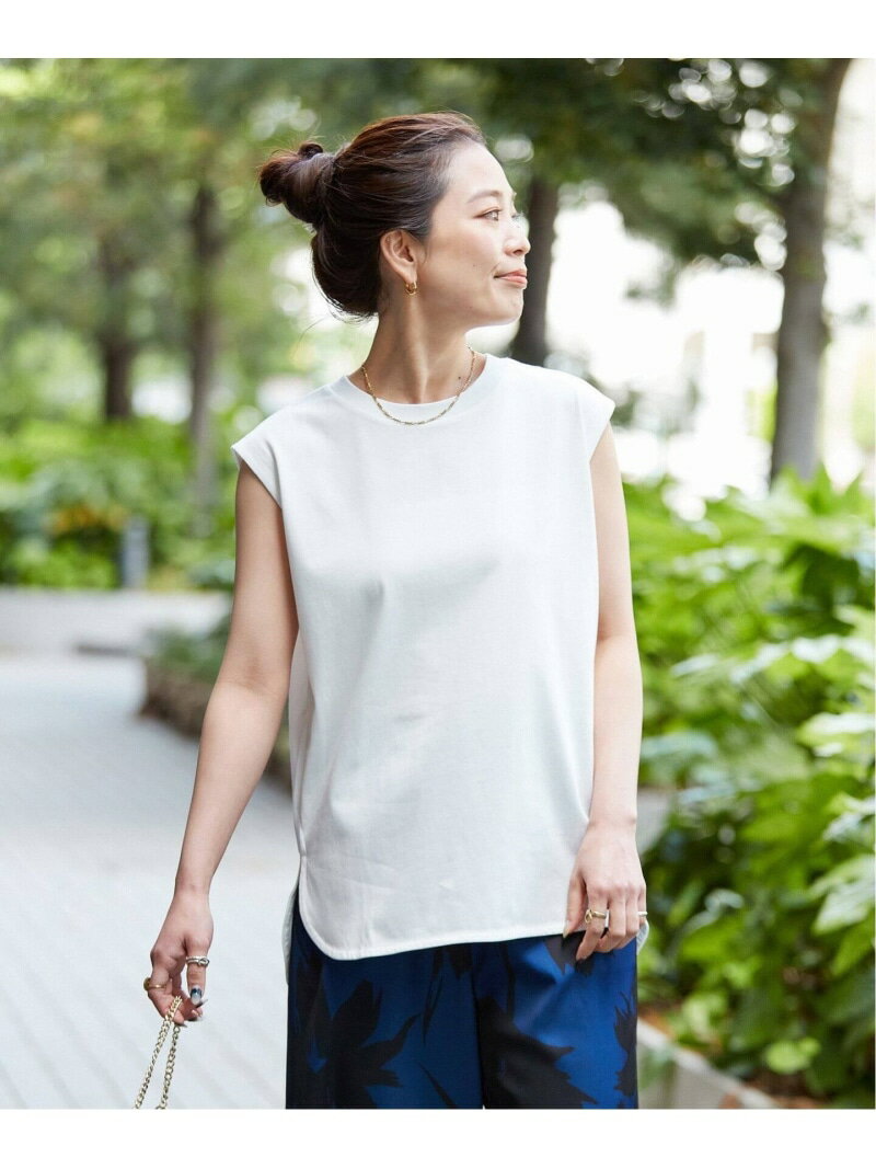 《追加予約》【WEB限定】ウォッシャブル / 接触冷感 / ノースリーブプルオーバー B.C STOCK ベーセーストック トップス カットソー・Tシャツ ブラック ホワイト【先行予約】*【送料無料】[Rakuten Fashion]のサムネイル