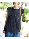 【SALE/30%OFF】手洗い可 / フラワー刺繍フリルブラウス B.C STOCK ベーセーストック トップス シャツ・ブラウス ホワイト ブラウン ネイビ...