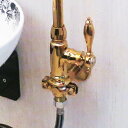立水栓用 ブラケット 水栓器具 洗面 ゴールド (金) リフォーム 水回り インテリア 幅6.5×奥行6.5×高6cm INK-9999106H
