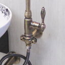 立水栓用 ブラケット 水栓器具 洗面 アクセサリ アンティークゴールド (古金) リフォーム 水回り インテリア 幅6.5×奥行6.5×高6cm INK-999...