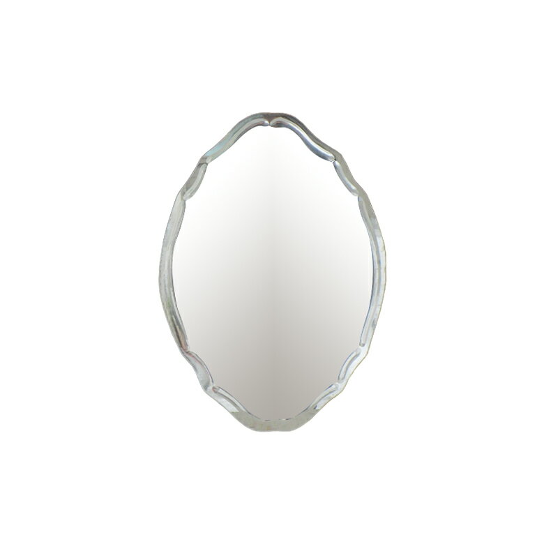 ミラー 鏡 おしゃれ 綺麗 リフォーム DIY 交換 洗面鏡 オーバル シンプル 幅48.5×高68cm INK-0701016H