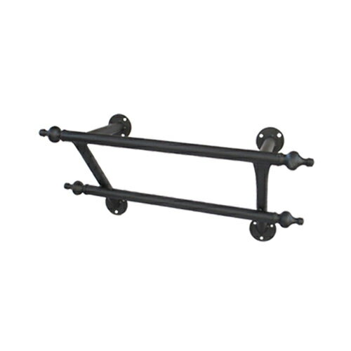 タオルバー タオル掛け おしゃれ 綺麗 リフォーム DIY 交換 アイアン ブラック(黒) 幅59.5×奥行22×高27cm INK-0801097H