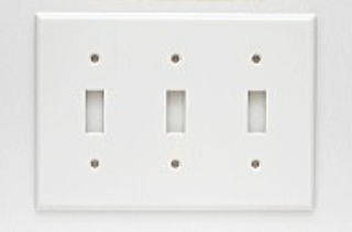 アメリカンスイッチプレート お得な5枚セット 耐熱プラスチック・ツヤ無 3連 ホワイト サイズ：W162×H1..