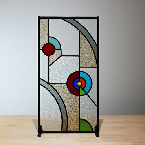 ステンドグラス おしゃれ 綺麗 リフォーム DIY 交換 窓枠 ドア パネル アイアン 幅25cm INK-1103019H