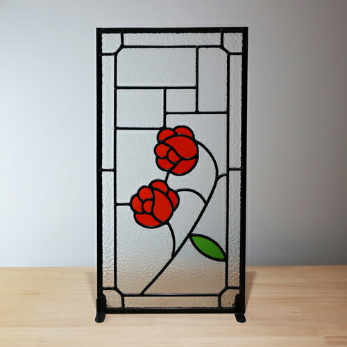 ステンドグラス おしゃれ 綺麗 リフォーム DIY 交換 窓枠 ドア パネル アイアン 幅25cm INK-1103021H
