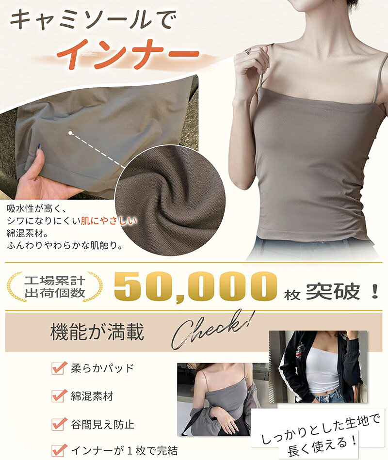 キャミソール カップ付き レディース 【3D立体蜂巣状カッブ・細身効果に工夫した】 【ロングデザイン】 高弾性 柔らかい 吸汗吸湿 抗菌防臭 無縫製 キャミソール インナー 重ね着インナー 部屋着 フリーサイズ 24時間活躍 6色 be-fimer-10003648 BeFiMer サンプル画像3