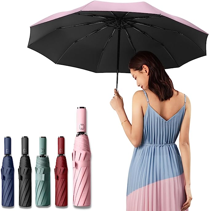 折り畳み傘 体感温度-18.9℃ / カバンが濡れない 折りたたみ傘 】 晴雨兼用 超撥水加工 日傘 涼しい uvカット UPF50+ 遮光 遮熱 (-18.9℃) 折り畳み傘 自動開閉 ワンタッチ 10本骨 風に強い 台風 グラスファイバー 丈夫 レディース メンズ 梅雨対策 収納袋付