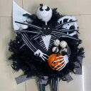 ハロウィンリース リース 怖い 骸骨 髑髏 玄関 部屋 おしゃれ ハロウィーン 手作り 上品 装飾 怖い 飾り 飾り付け ドア 壁掛け インテリア コスプレ パーティー 大きい ディスプレイ ギフト プレゼント halloween お化け 鬼
