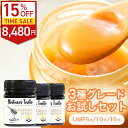 【グレードお試し3点セット】マヌカハニー UMF15+/10+/5+ 各1個ずつ お得なセット MGO83 相当 各250g 残留農薬検査済 無農薬 ハニーバレ...
