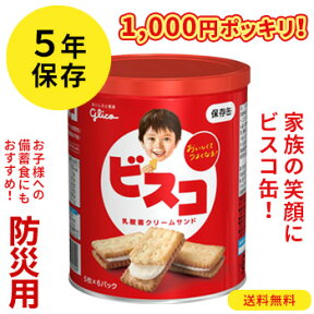 税込 送料込 1000円 ポッキリ！ ビスコ 保存缶 [1缶] グリコ防災食 こども 子供用 すぐ食べられる 非常食 避難食 家族 長期保存 お菓子 備蓄食 人気 美味しい 食べ慣れた味