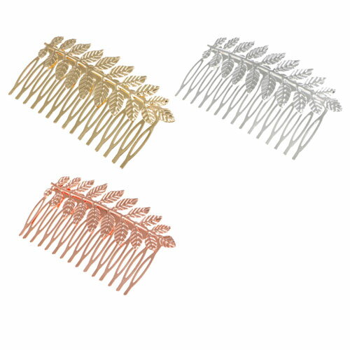 3個 1セット リーフ モチーフ メタル ヘア アレンジ コームヘッドアクセ ヘアアクセ ヘアアクセサリー 結婚式 ブライダル お呼ばれ 髪飾り まとめ髪 夜会...
