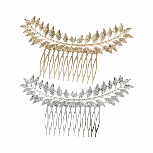 2個1セット リーフ モチーフ メタル ヘア アレンジ コームヘッドアクセ ヘアアクセ ヘアアクセサリー 結婚式 ブライダル お呼ばれ 髪飾り まとめ髪 夜会巻...