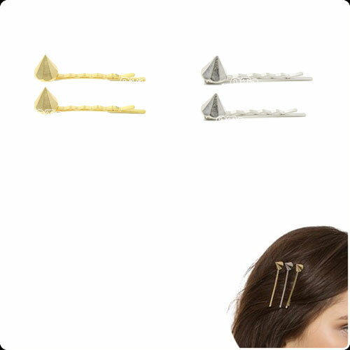 Rakuten - 2個1セット スタッズ モチーフ ヘアピン ゴールド シルバーヘッドアクセ ヘアアクセ ヘアアクセサリー 結婚式 ブライダル お呼ばれ 髪飾り 髪留め 髪どめ 髪止め大人 レディース 可愛い 女性 上品 トレンド シンプル ヘア アレンジ メタル すたっず