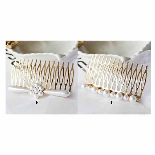 幅75MM パール ゴールド メタル ヘア アレンジ コームヘッドアクセ ヘアアクセ ヘアアクセサリー 結婚式 ブライダル お呼ばれ 髪飾り まとめ髪 髪型 夜...