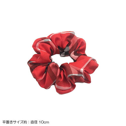 2個 1セット W10cm チェック柄 コットン シュシュ アレンジ 色々 ヘア アクセサリ...