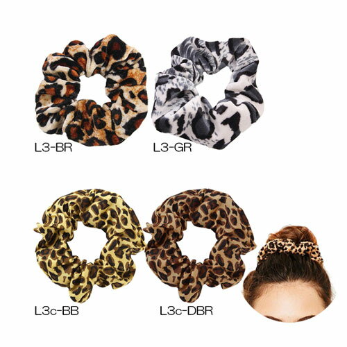 3,980円以上購入でメール便 送料無料豹柄ベロア綿シュシュ直径 9 cm アレンジ 使い 方 色々お洒落 で ..