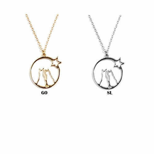 小さめ チャーム 寄り添い猫 モチーフ シンプル ネックレス おしゃれ お洒落 可愛い かわいいイベント ..