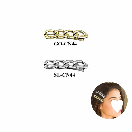 チェーン モチーフ クリップ高さ 1.5 cm 横 6 cm 合金ヘアアクセサリー ヘアアクセ 大人ヘッドアクセ ..