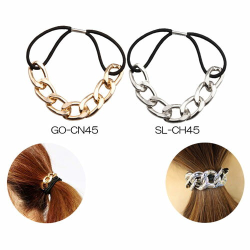 楽天ビレアルチェーン モチーフ ヘアゴム高さ 1.3 cm 横 10 cm 合金ヘアアクセサリー ヘアアクセ 大人ヘッドアクセ アクセ ヘッド 子供アレンジ 使い方 色々 パーティー 用髪飾り 髪止め 催し物 余興 出し物フォーマル イベント 結婚式 お呼ばれ