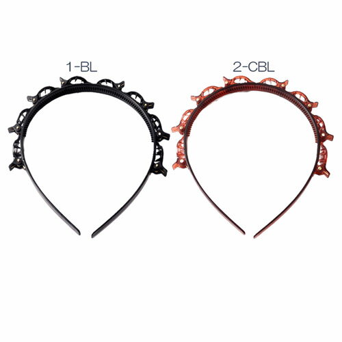 Rakuten - 幅 15 mm 幅 細小 クリップ 付き 2way カチューシャ3連クリップ付きヘアピン 2個セット 3個セット挟むだけで「ねじりヘア」や「編み込み風」が作れる特殊構造。 アレンジ 色々ヘア アクセサリー ヘッド アクセ