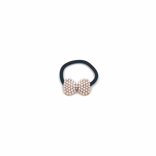 メール便送料無料W 3 cm リボン モチーフパール ビーズ ストーン ヘアゴムヘア ゴム 大人 コンチョ ヘ..