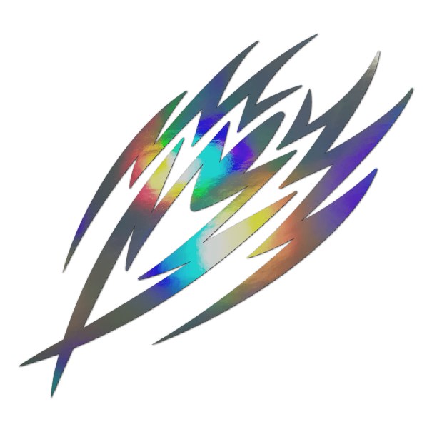 トライバルカッティングステッカー サンダー ホログラムシルバー 車 バイク スノボ かっこいい 稲妻 カ..