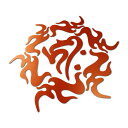 梵字干支シール 火焔光背 A キリーク 阿弥陀如来(戌亥)/千手観音菩薩(子) マットオレンジメタリック