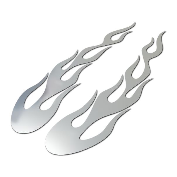 鏡面ファイヤーパターンカッティングステッカー フレイムスE メッキタイプ シルバーミラー