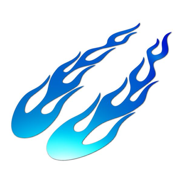 鏡面ファイヤーパターンカッティングステッカー フレイムスE メッキタイプ ブルーミラー