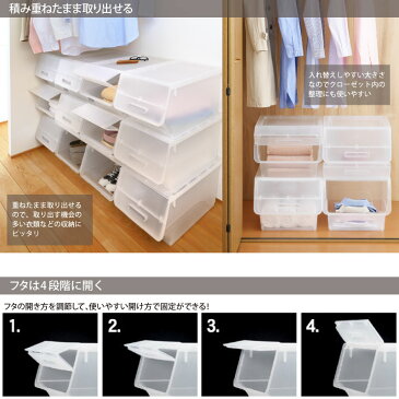 【送料無料】フロック浅型 2個組 クリア【プラスチック プラスチック製 チェスト 衣類ケース 引出し 押入れ クローゼット 収納ケース 収納ボックス 収納BOX 引き出し おしゃれ フタ付き 子供 キッズ こども】