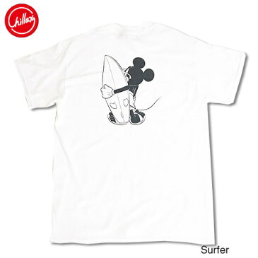 Chillax×Disney Mickey（ディズニー）サーファー　ミッキーマウス バックプリント Tシャツ