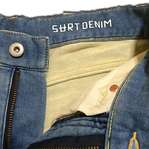 Beach Life StyleのRHC Ron Herman (ロンハーマン):SURT Sweat Denim Women's/Girls Shorts LIGHT INDIGO｜アングル3