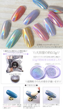 ★超微粒子★ユニコーンパウダー 大容量の約0.5g（シャドウチップ2本付）ユニコーン ミラーネイル レインボー