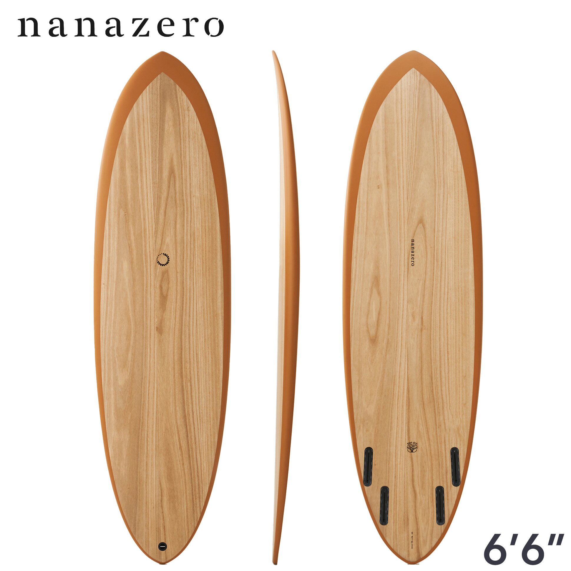 サーフボード ミッドレングス nanazero WOOD SKIN MID04 Quad 6'6 （midlength surfboard ナナゼロ サーフィン） 1